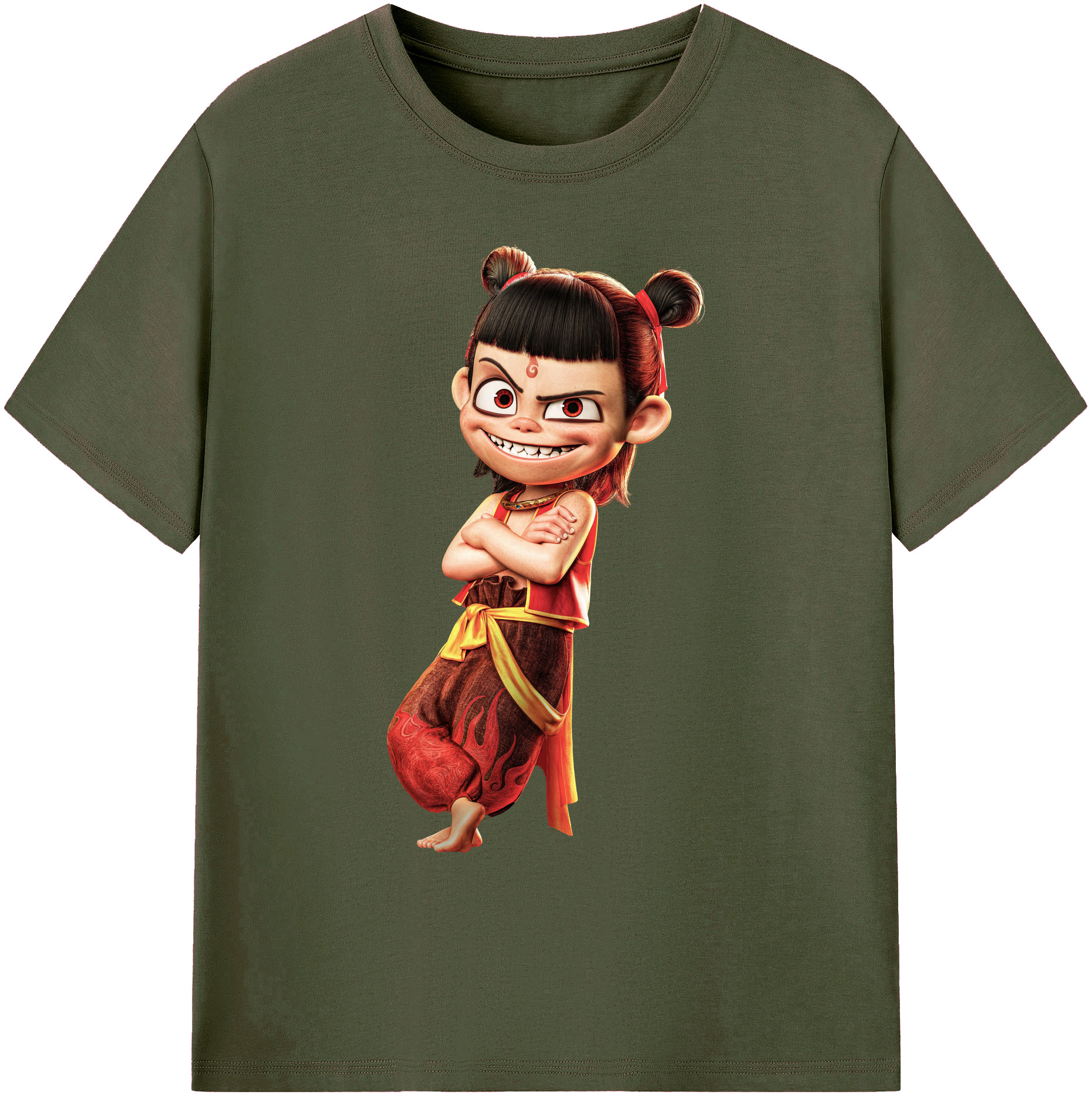 （画像用） Ne Zha 2 ナタ 魔童の大暴れ 綿100％ メンズ半袖Tシャツ｜肌触りやわらか＆通気性